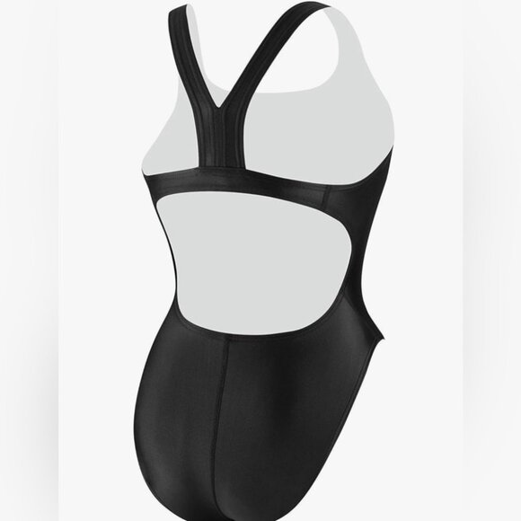 Speedo PowerFlex Eco Black One-Piece Swimsuit | Girls’ Size 26 NWT - Picture 2 of 4